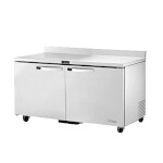 True TWT-60-HC~SPEC3 - Work Top Refrigerator, two-section, (2) solid doors, (4) shelves